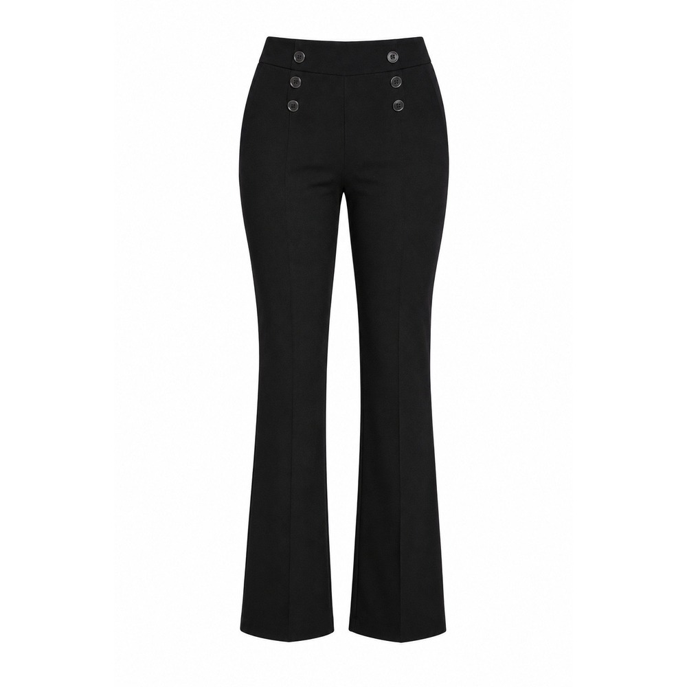 89th + Madison Womens Black Sailor Button Pull On Stretch Pants Size Small NEW